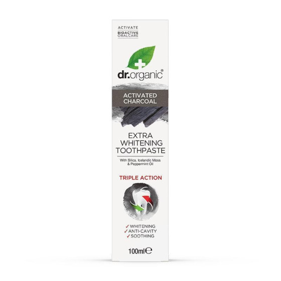 Pasta de dinti extra albire Bio Carbune Dr.Organic 100ml