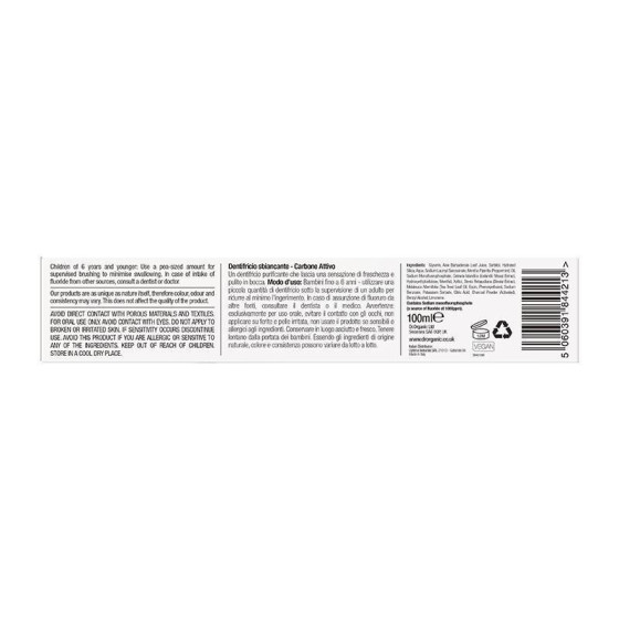 Pasta de dinti extra albire Bio Carbune Dr.Organic 100ml