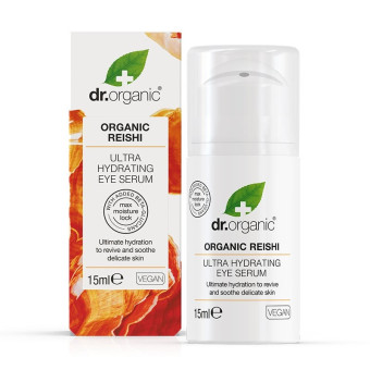 Ser ultra hidratant pentru ochi cu ciuperci Reishi Dr.Organic 15 ml/ produs si ambalaj