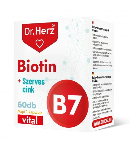 Capsule biotina+zinc organic Dr Herz 60 buc