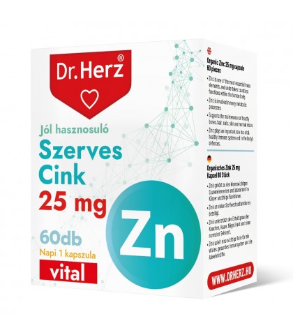 Capsule Zinc organic 25 mg Dr Herz 60 buc