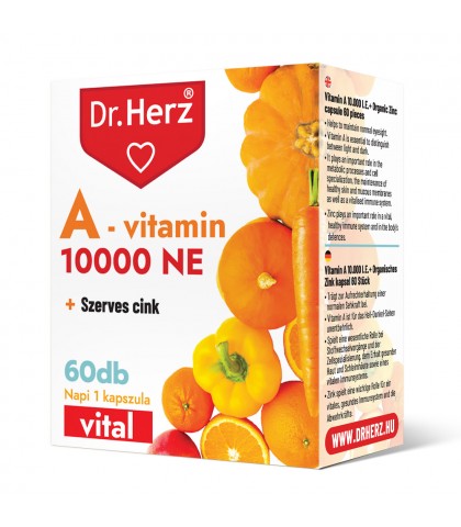 Capsule vitamina A 10000 UI + zinc organic Dr Herz 60 buc
