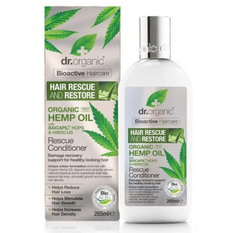 Balsam pentru stimularea cresterii parului cu Baicapil si ulei din seminte de canepa Dr Organic 265 ml