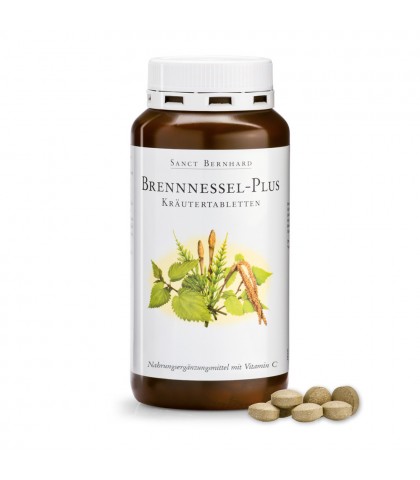 Tablete din plante Nettle Plus cu urzica, mesteacan, coada calului si vitamina C Sanct Bernhard 300 buc