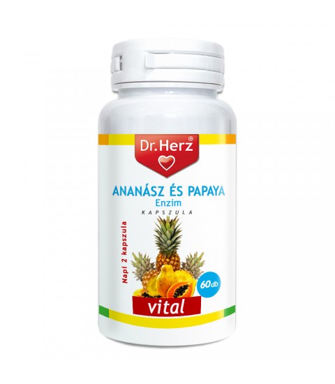 Capsule enzime ananas papaya vegane Dr Herz 60 buc