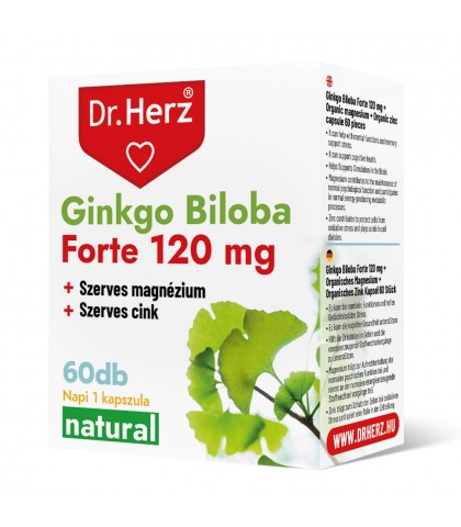 Capsule Ginkgo Biloba Forte 120 mg + Magneziu Dr Herz 60 buc