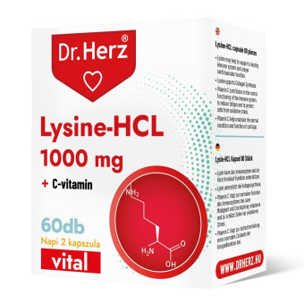 Capsule Lysine HCL 1000 mg + vitamina C Dr Herz 60 buc