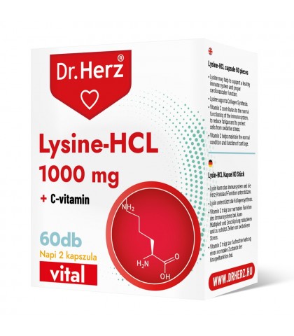 Capsule Lysine HCL 1000 mg + vitamina C Dr Herz 60 buc