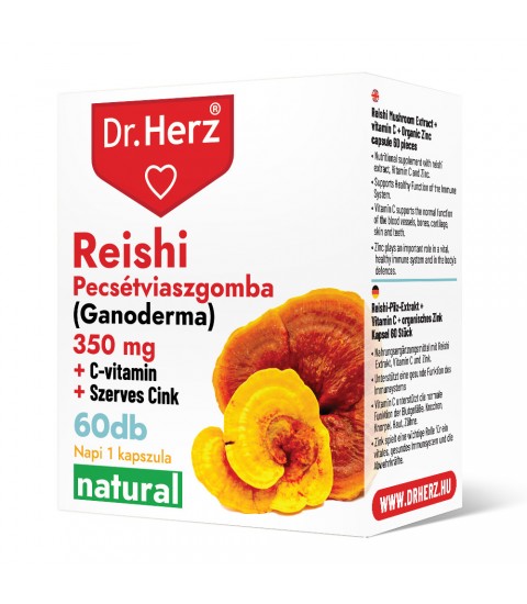 Capsule Reishi 350 mg + vitamina C + zinc organic Dr Herz 60 buc