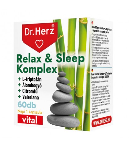 Capsule Complex relaxare si somn odihnitor cu L-triptofan si valeriana Dr Herz 60 buc