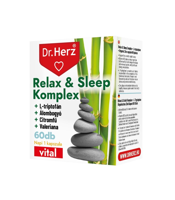 Capsule Complex relaxare si somn odihnitor cu L-triptofan si valeriana Dr Herz 60 buc