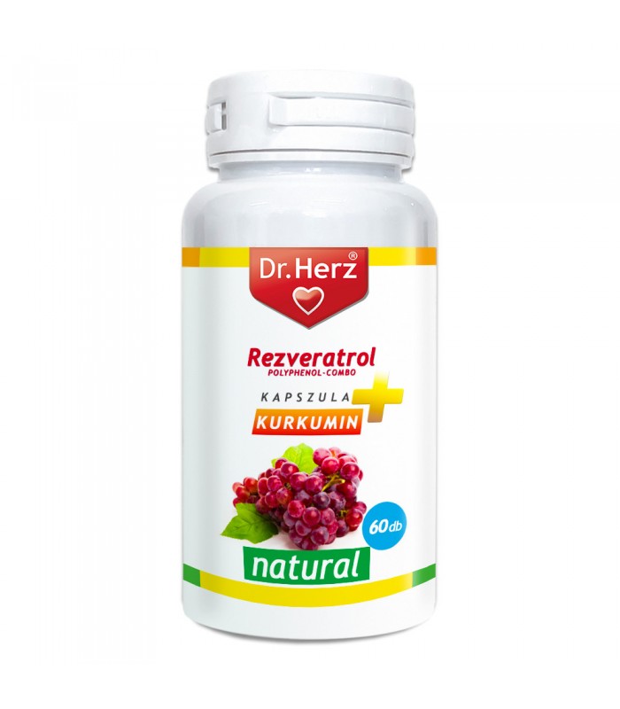 Capsule vegane resveratrol+curcuma Dr Herz 60 buc