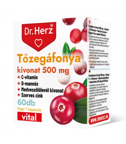 Capsule Extract de merisor + Vitamina C + D-Mannose + zinc Dr Herz 60 buc