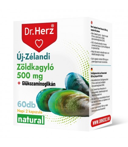 Capsule extract de midii verzi 500 mg + glucozamina Dr Herz 60 buc