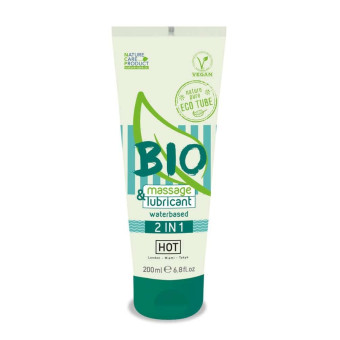 Ulei de masaj si lubrifiant 2 in 1 Hot Bio pe baza de apa Aloe Vera 200 ml