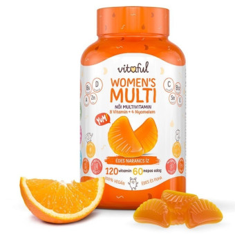 Vitamine gumate pentru femei Vitaful Probiotics  portocale 120 buc