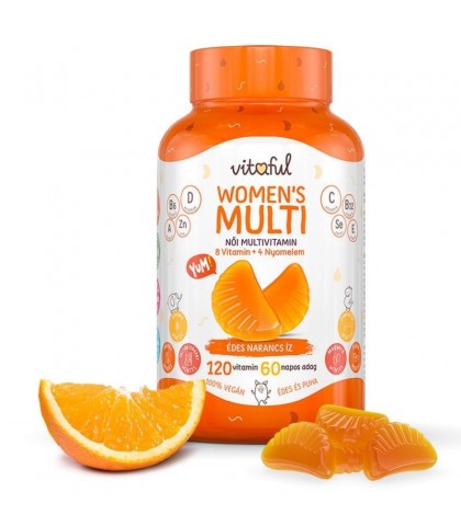 Vitamine gumate pentru femei Vitaful Probiotics  portocale 120 buc