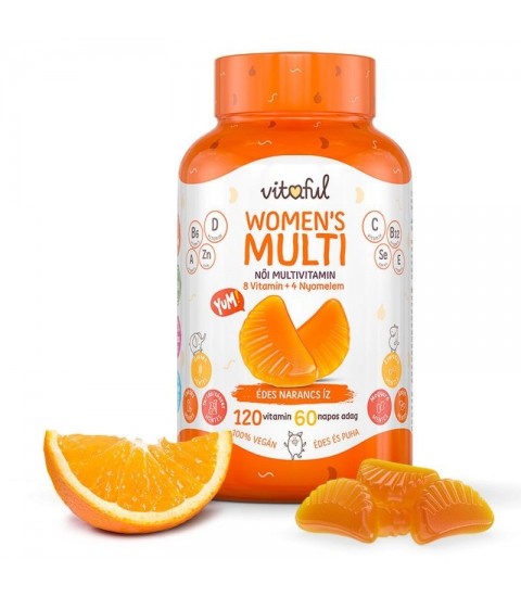 Vitamine gumate pentru femei Vitaful Probiotics  portocale 120 buc