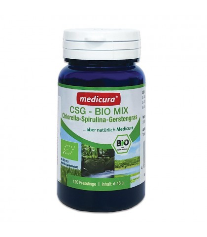 Tablete CSG - Mix de Chlorella, Spirulina si Iarba de Orz Verde Medicura 120 buc