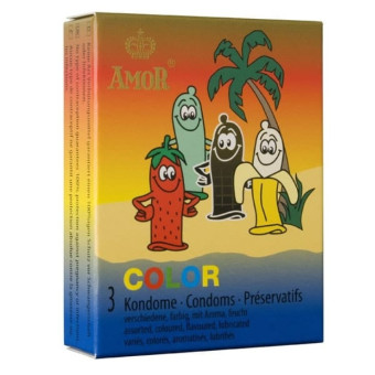 Prezervative pentru intarzierea ejacularii Amor Color 3 buc