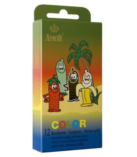 Prezervative pentru intarzierea ejacularii Amor Color 12 buc