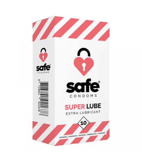 Prezervative extra lubrifiate Safe Super Lube 10 buc