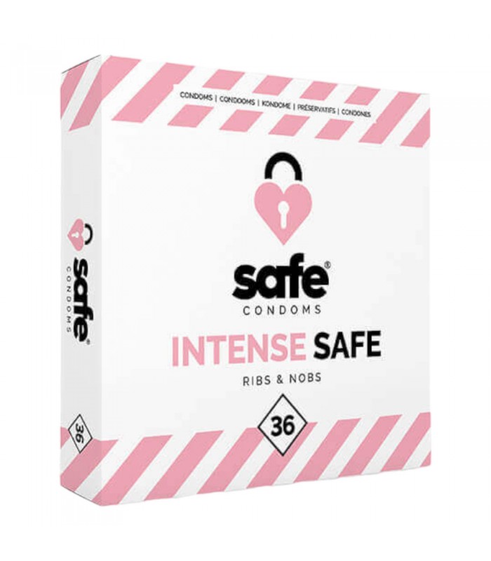 Prezervative cu nervuri si puncte Safe Intense Safe 36 buc