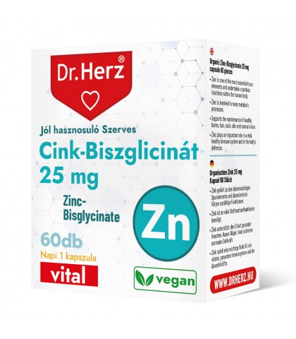 Capsule bisglicinat de zinc 25 mg Dr Herz 60 buc