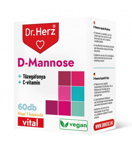 Capsule cu D-Mannose, extract de merisor si vitamina C Dr Herz 60 buc