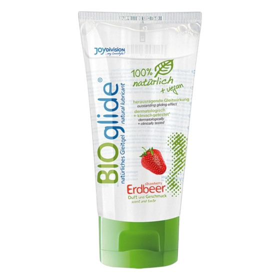 Lubrifiant vegan pe baza de apa cu aroma de capsuni Bioglide 80 ml