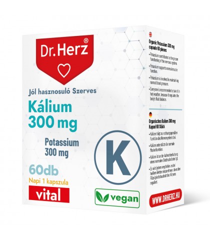 Capsule vegane cu potasiu organic 300 mg Dr Herz 60 buc