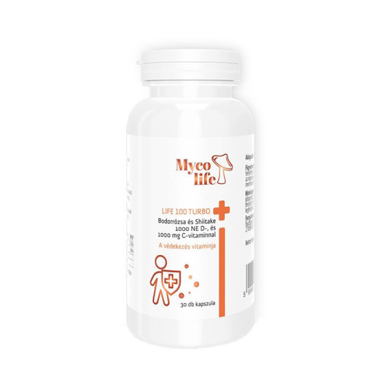 Tablete cu macese, shiitake, vitamina C si D 1000 Mycolife 100 Turbo 30 buc