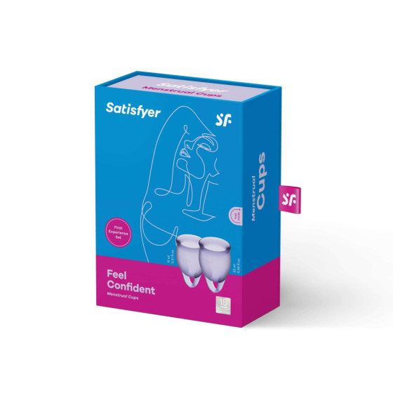 Set 2 cupe menstruale silicon Satisfyer Feel Confident mov 15 si 20 ml