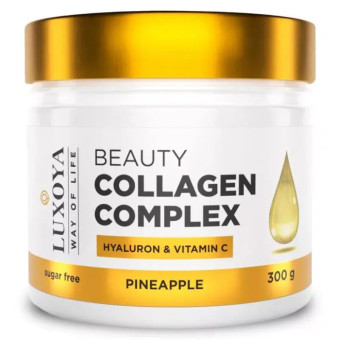 Pudra de colagen complex cu hialuron si vitamina C Luxoya aroma ananas 300 gr