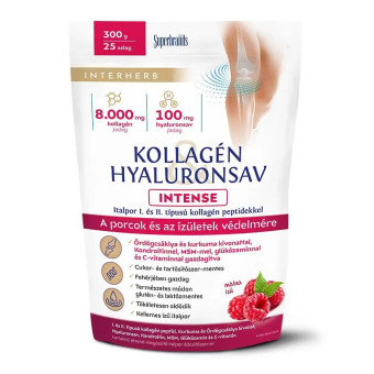 Pudra de colagen, acid hialuronic, MSM, glucozamina, condroitina si vitamina C aroma zmeura Interherb 300 gr