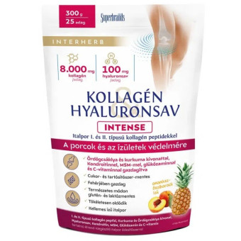 Pudra de colagen, acid hialuronic, MSM, glucozamina, condroitina si vitamina C aroma ananas si pierisic Interherb 300 gr