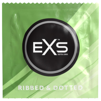 Set 3 prezervative latex EXS cu puncte si nervuri