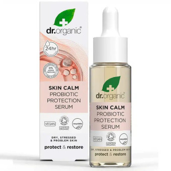 Ser de protectie a pielii cu probiotice Dr Organic Skin Calm 30 ml