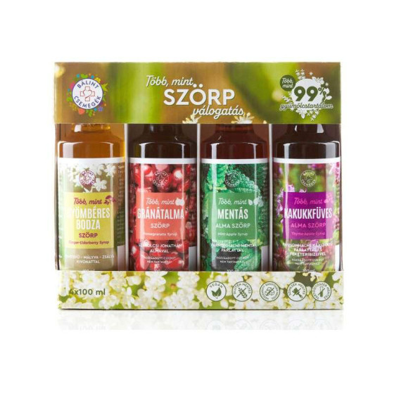 Set siropuri Balint ghimbir si soc, rodie, menta si mar, cimbru si mar 4x100 ml
