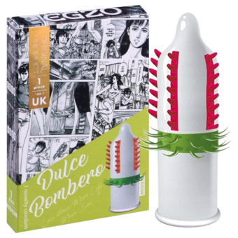 Prezervativ cu tepi stimulator Egzo Dulce Bombero 1 buc | bioplanetshop.ro