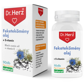 Capsule gelatinoase cu ulei de chimen negru + vitamina E Dr Herz 90 buc