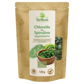 Tablete organice cu Chlorella si spirulina Biomenu 125 gr