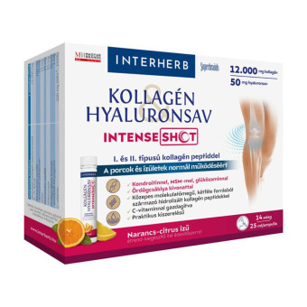 Fiole Interherb Colagen I si II Acid Hialuronic Intense Shot cu aroma de portocale 14 buc