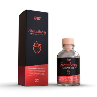 Gel masaj si lubrifiant 2 in 1 Intt Capsuni 30 ml