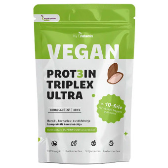 Pudra proteica vegana cu aroma de ciocolata Netamin Prot3in Triplex Ultra 450 gr