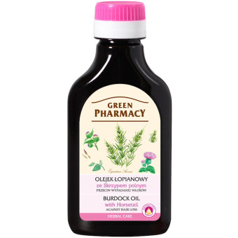 Ulei vegan cu brusture si coada calului impotriva caderii parului Green Pharmacy 100 ml