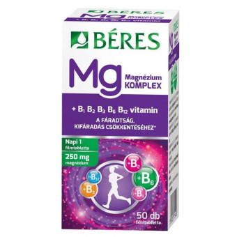 Tablete filmate Magneziu + Complex Vitamine B Beres 50 buc