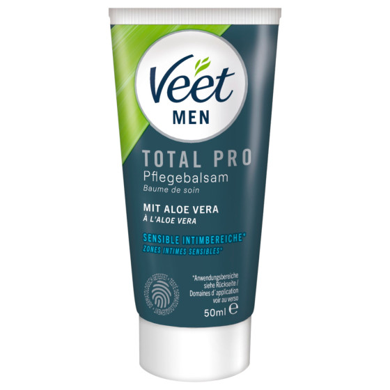 Set epilare zona intima pentru barbati Veet Total Pro Crema 100 ml + Balsam hidratant aloe vera 50 ml