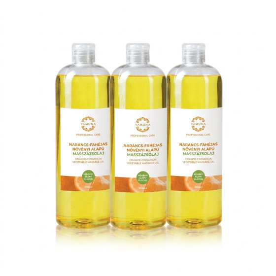 Pachet Promoțional 3x Ulei de Masaj cu Portocale și Scorțișoară Yamuna, 1000 ml