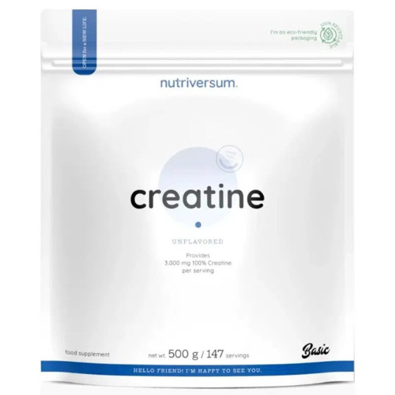 Pulbere de creatina monohidrat micronizata 100% Nutriversum 500 gr
